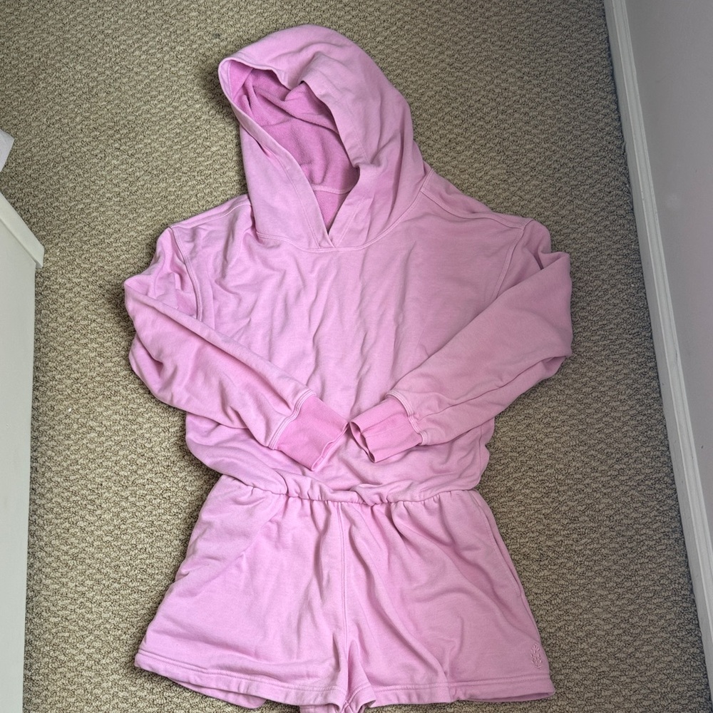 FP Movement by Free People Pink Hooded Jumpsuit